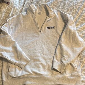 Athleta Power of She Womens Grey Quarter-Zip Sweatshirt